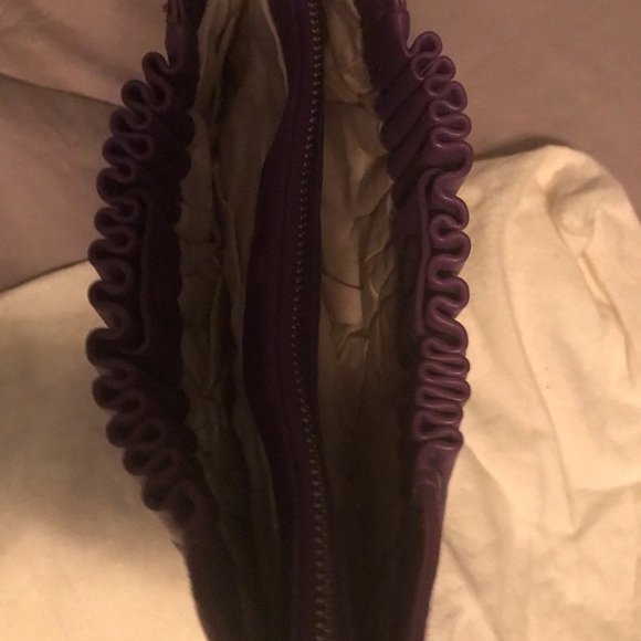 Kenneth Cole Leather Clutch- Purple - Picture 4 of 6